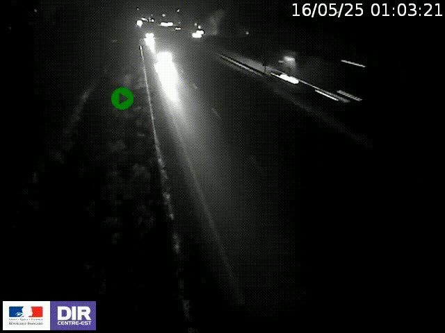 Webcam à Bron sur l'A43 à la jonction avec le boulevard périphérique de Lyon (D383). Vue orientée vers Lyon