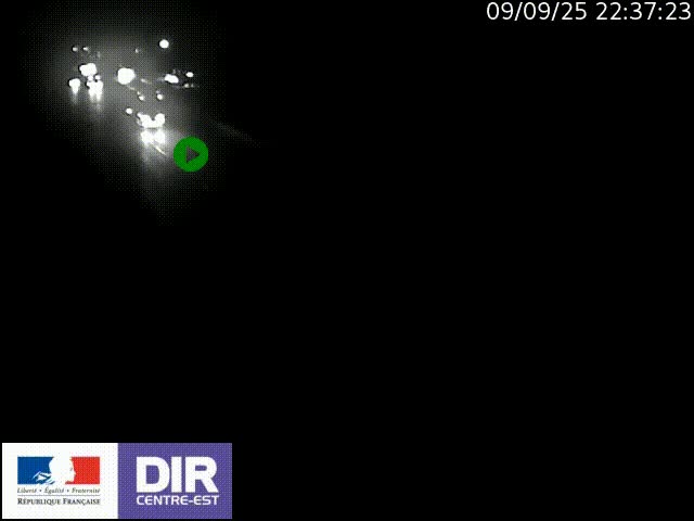 Caméra trafic à la jonction entre l'A46 (Rocade-est de Lyon) et l'A42 à hauteur de Vault-en-Velin en direction de Marseille