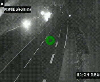 Webcam routière à hauteur de Bois-Guillaume en périphérie de Rouen. Vue orientée vers Rouen