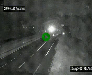 Webcam autoroute A150 à hauteur de La Vaupalière en périphérie de Rouen. Vue orientée vers Rouen