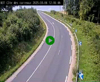 Webcam en haut de la Côte des Carreaux sur la N31 à Avesnes-en-Bray. Vue orientée vers Rouen