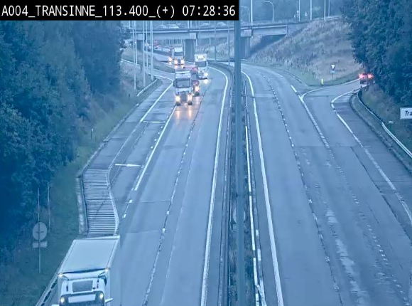 Webcam dans les Ardennes sur l'E411 à hauteur de Transinne. Vue orientée vers le sud de la Belgique