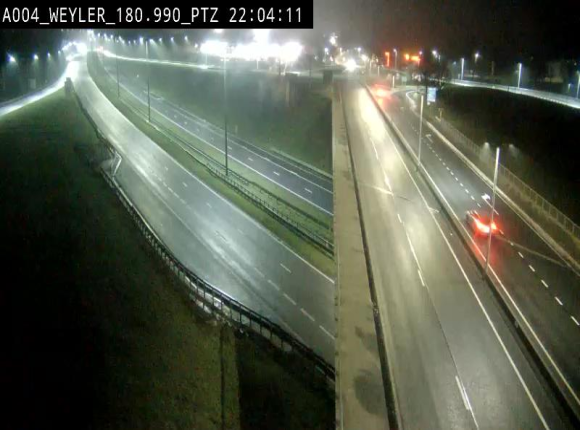 Webcam à la jonction entre la N81 et l'E411 à hauteur de la sortie 32 Longwy/Messancy à Arlon. Vue orientée vers Bruxelles
