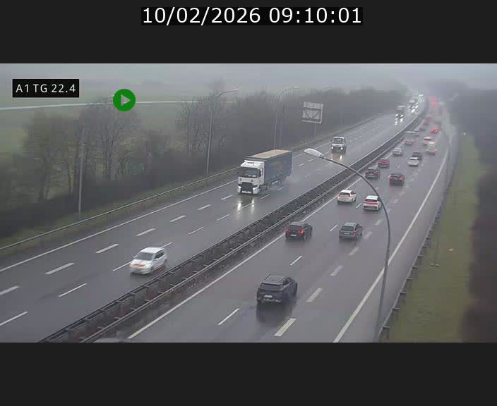 Traffic live webcam Luxembourg Flaxweiler - A1 direction Luxembourg - BK 22.4