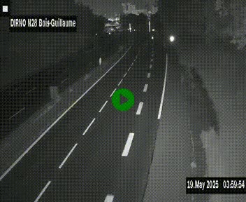 Webcam routière à hauteur de Bois-Guillaume en périphérie de Rouen. Vue orientée vers Rouen