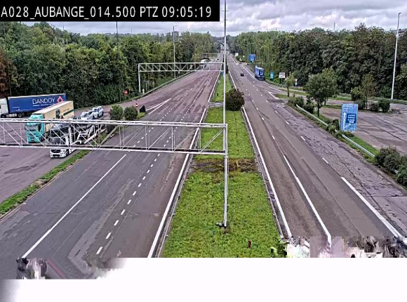 Webcam autoroute Belgique - Aubange - A28 direction Arlon - BK 14