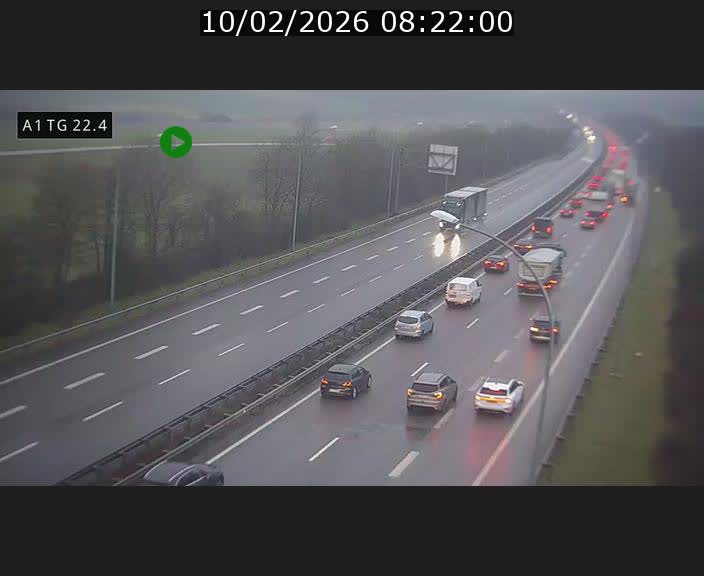 Traffic live webcam Luxembourg Flaxweiler - A1 direction Luxembourg - BK 22.4