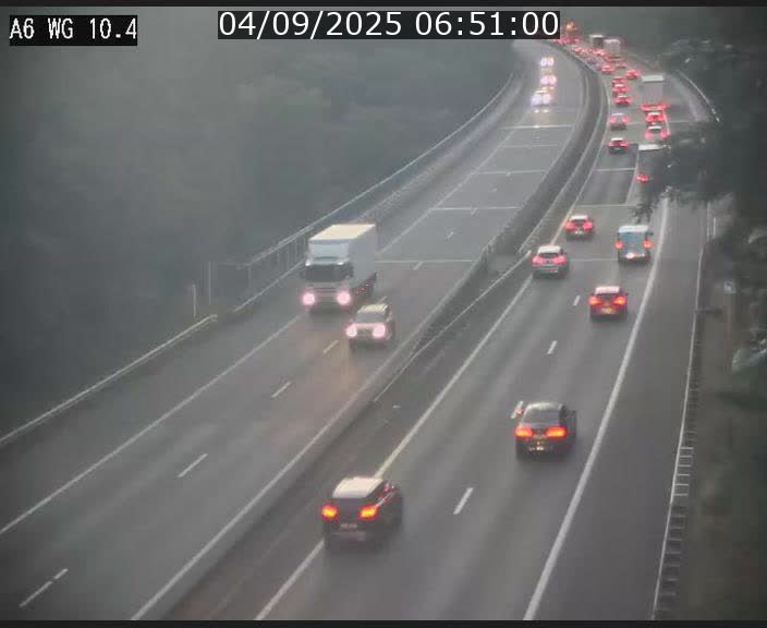 Traffic live webcam Luxembourg Mamer - A6 - BK 10.4 - direction Luxembourg/France/Allemagne