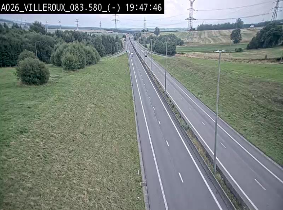 Webcam autoroute A26/E25 à hauteur de Vaux-sur-Sûre, à la jonction avec la N85 en direction de Liège - BK 83.6