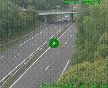 Caméra routière sur l'autoroute A20 au nord de Limoges, à la jonction avec la N520. Vue orientée vers Paris