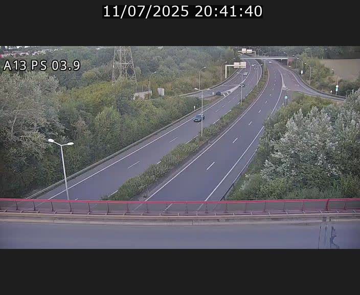 Traffic live webcam Luxembourg Ehlerange - A13 direction Esch-sur-Alzette - BK 6.8