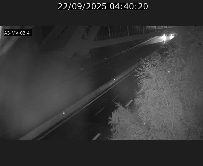Webcam autoroute de la France (A3) au Luxembourg à Fentange, à proximité de la Croix de Gasperich. Vue orientée vers la Cloche d'Or