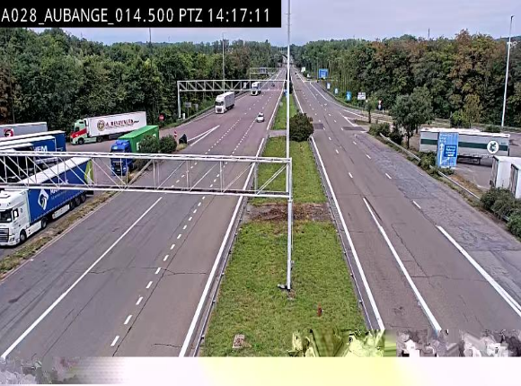 Webcam autoroute Belgique - Aubange - A28 direction Arlon - BK 14