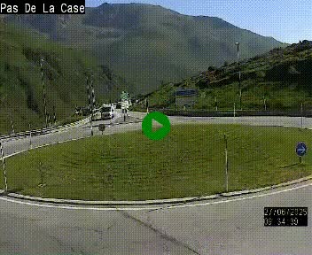 Webcam sur la N22 au niveau du poste frontière entre la France et Andorre à proximité de Pas de la Case à plus de 2000 mètres d'altitude