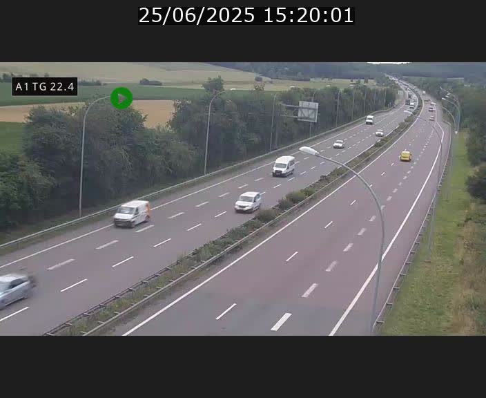 Traffic live webcam Luxembourg Flaxweiler - A1 direction Luxembourg - BK 22.4