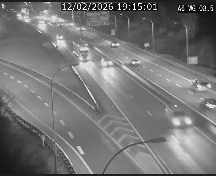 Traffic live webcam Luxembourg - Croix de Cessange - A6 - BK 3.5 - direction France/Allemagne