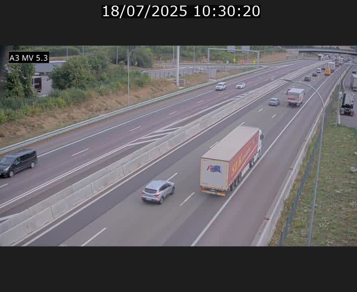 Webcam à l'Aire de Berchem au Luxembourg sur l'A3. Vue orientée vers la France