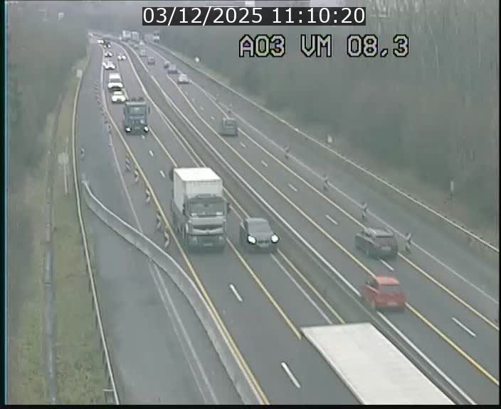 Traffic live webcam Luxembourg Bettembourg - A3 - BK 8.3 - direction France