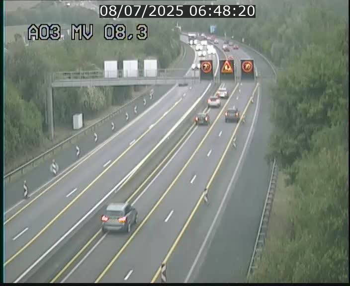 Webcam Autoroute après la Croix de Bettembourg en direction de Luxembourg sur l'A3
