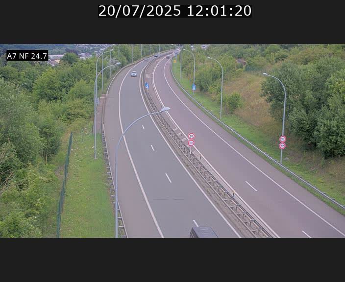 Caméra trafic Luxembourg - A7, Schieren direction Mersch
