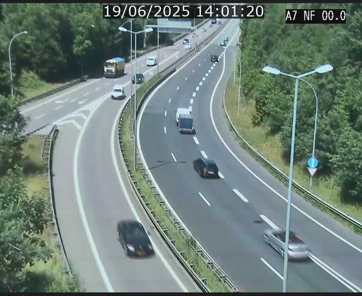 Caméra autoroute Luxembourg A7 - Echangeur A1/A7 Grünewald direction Tunnel Stafelter