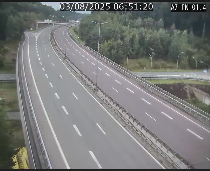 Caméra autoroute Luxembourg A7 - Tunnel Stafelter - direction Echangeur Grünewald
