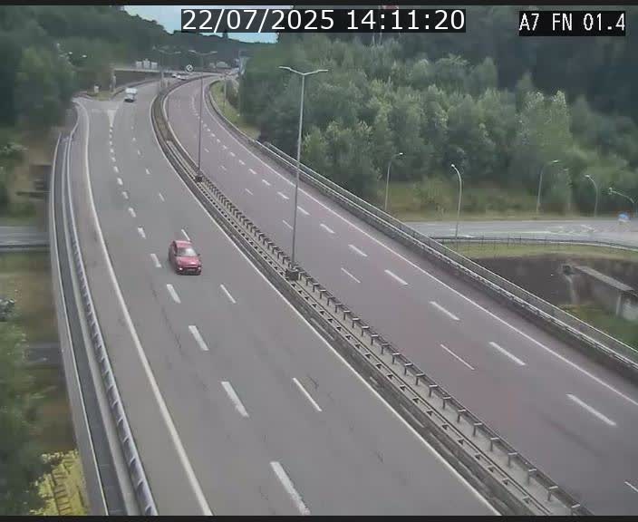 Caméra autoroute Luxembourg A7 - Tunnel Stafelter - direction Echangeur Grünewald