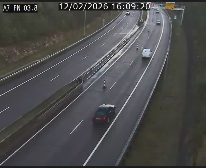Caméra autoroute Luxembourg A7 - Passage à gibier Rëngelbour - direction Tunnel Stafelter