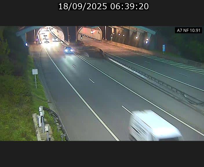 Caméra trafic Luxembourg - A7, Tunnel Gousselerbierg, entrée sud, direction Mersch