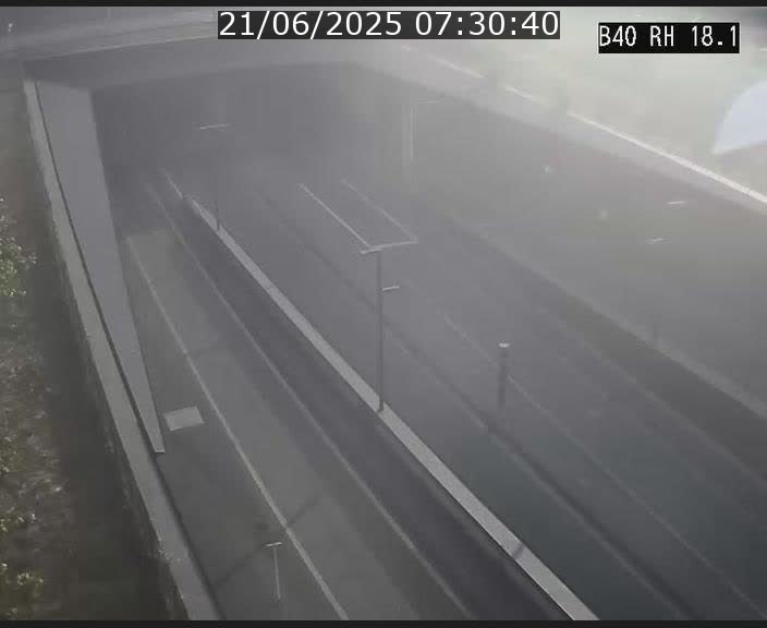 Webcam sur la route de contournement d'Esch-Belval avant le tunnel Central Gate au niveau de la porte de France et du radar fixe