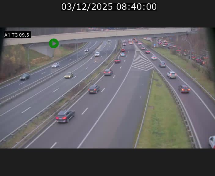 Traffic live webcam Luxembourg Jonction Grünewald - A1 direction Luxembourg-ville - BK 9.5