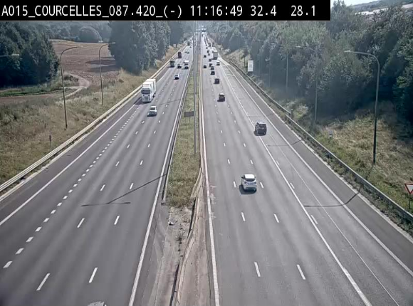 Webcam autoroute Belgique - Viesville - E42 direction Mons - BK 84.35