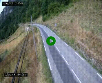 Webcam dans les Pyrénées Atlantique au niveau du col d'Urdos et du fort du Pourtalet sur la N134, en direction du Col et du tunnel du Somport, à 765 mètres d'altitude