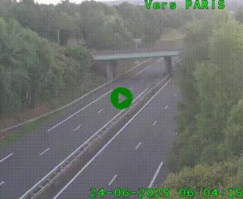 Caméra routière sur l'autoroute A20 au nord de Limoges, à la jonction avec la N520. Vue orientée vers Paris