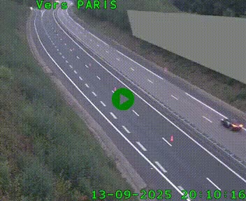 Caméra routière sur l'autoroute A20 à Saint-Pardoux-l'Ortigier, à la jonction avec l'A89. Vue orientée vers Paris