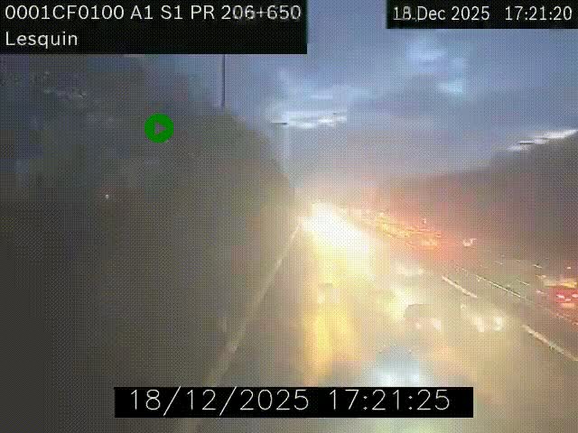 Webcam autoroute A1 à hauteur de Lesquin. Vue orientée vers Lille