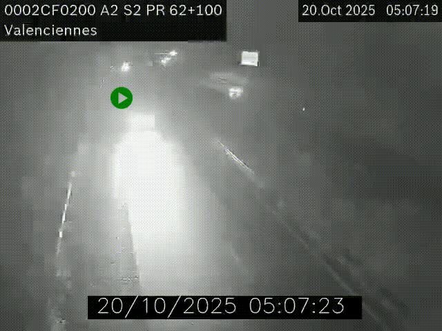 Webcam autoroute A2 à Valenciennes. Vue orientée vers Maubeuge et Mons (Belgique)
