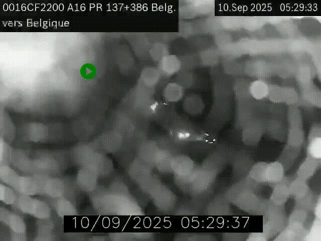 Webcam à la frontière franco-belge au niveau de Bray-Dunes/De-Panne sur l'autoroute A16. Vue orientée vers la Belgique
