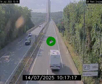 Webcam sur la N165 après le Pont de l'Iroise, à l'entrée de Brest