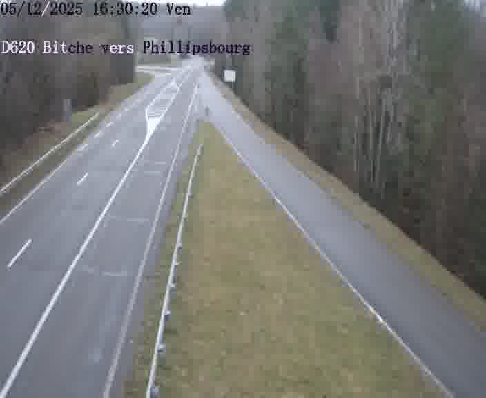 Webcam sur la D620, sur le contournement de Bitche. Vue orientée vers Philippsbourg