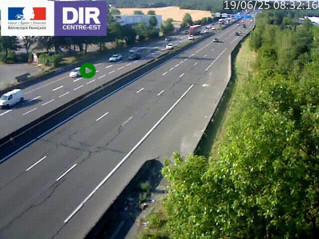 Caméra de circulation à Saint-Priest à la jonction entre l'A43 et l'A46 en direction de Marseille