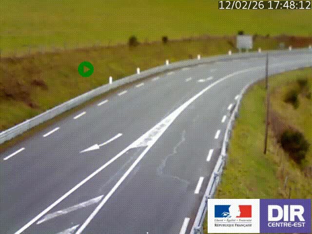 Webcam sur le col Pin Bouchain, vue orientée vers Roanne, en provenance de Lyon sur la nationale 7 (N7)