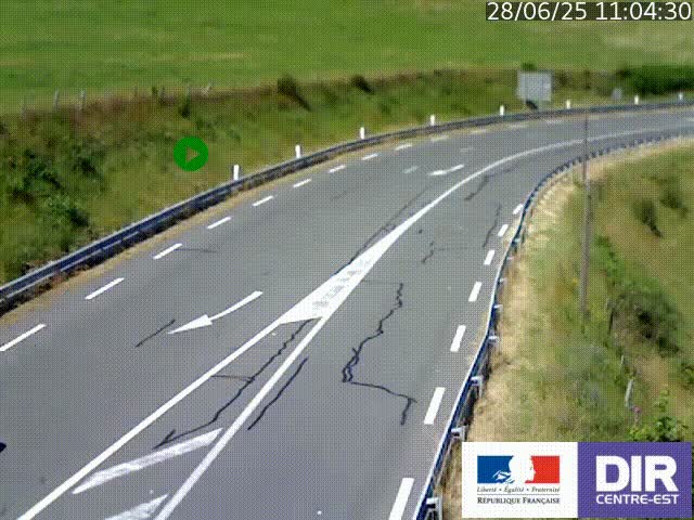 Webcam sur le col Pin Bouchain, vue orientée vers Roanne, en provenance de Lyon sur la nationale 7 (N7)