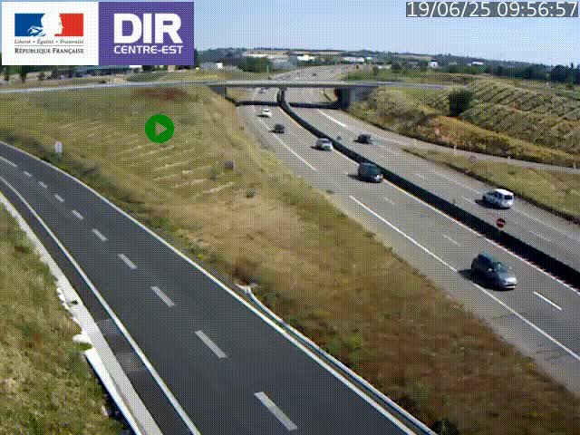 Webcam sur le contournement de Valence, sur la Nationale 7, caméra orientée vers Lyon