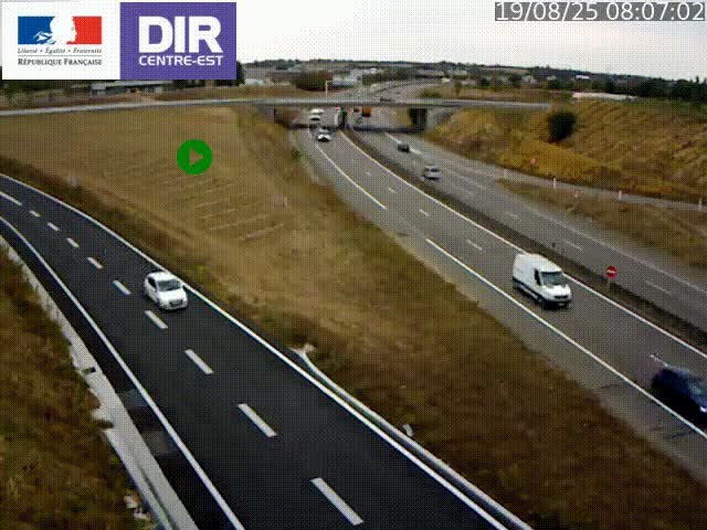 Webcam sur le contournement de Valence, sur la Nationale 7, caméra orientée vers Lyon