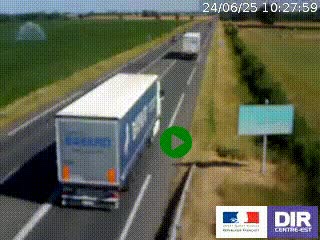 Webcam routière sur la RN7 à hauteur de Toulon-sur-Allier, entre Moulins et Vichy
