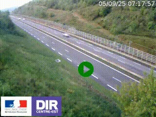 Webcam au niveau du col de Bois Clair à hauteur de Cluny sur la N79. Vue orientée vers Mâcon