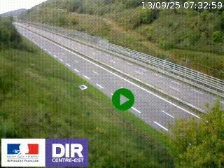 Webcam au niveau du col de Bois Clair à hauteur de Cluny sur la N79. Vue orientée vers Mâcon
