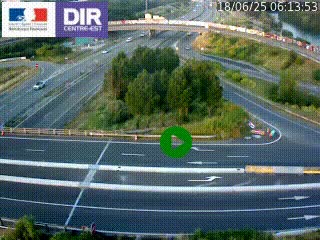 Webcam traffic à Grenoble-sud sur l'autoroute A480. Vue orientée vers l'entrée et la sortie de Grenoble