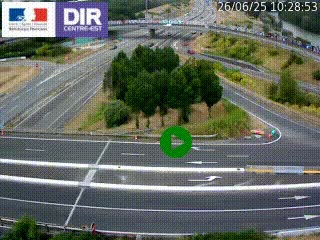 Webcam traffic à Grenoble-sud sur l'autoroute A480. Vue orientée vers l'entrée et la sortie de Grenoble